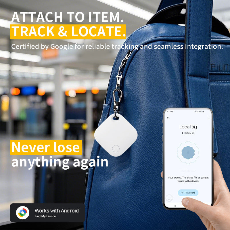 Pink Smart Item Locator Tag for Android - Google Find My Device Compatible, Anti-Lost Tracker