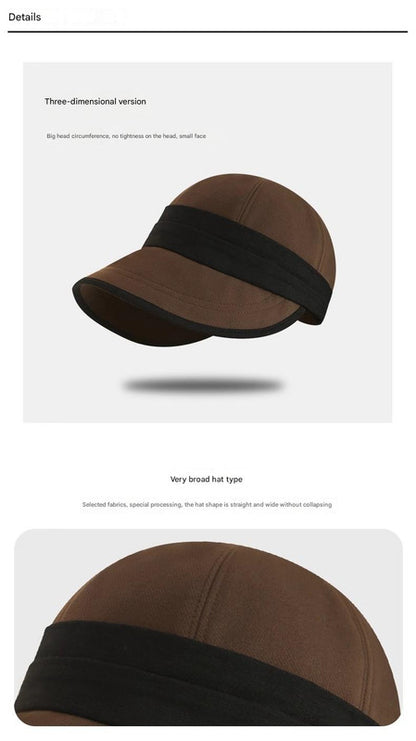Black Elegant Warm Bucket Hat - Minimalist Color Block Design, Face-Slimming Style for Autumn & Winter