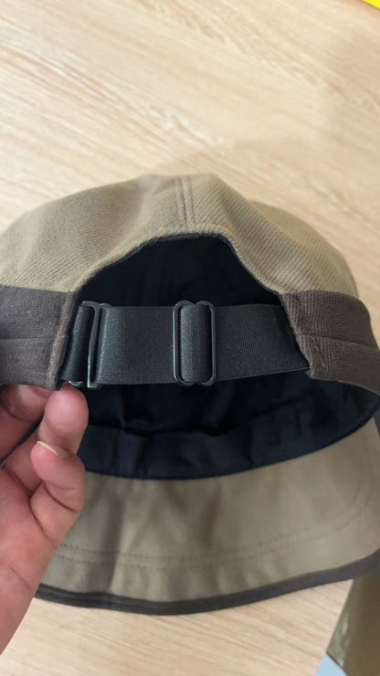 Black Elegant Warm Bucket Hat - Minimalist Color Block Design, Face-Slimming Style for Autumn & Winter