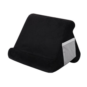 Black Soft Multi-Angle Tablet Pillow Stand - Comfy Reading & Viewing Holder for iPads, Books, eReaders