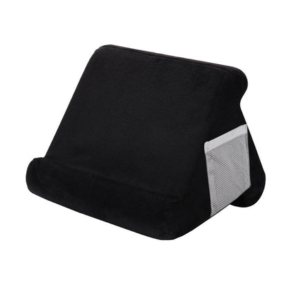 Black Soft Multi-Angle Tablet Pillow Stand - Comfy Reading & Viewing Holder for iPads, Books, eReaders