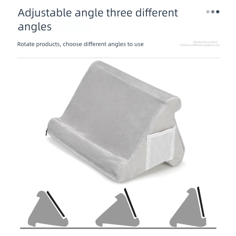 Dark Blue Soft Multi-Angle Tablet Pillow Stand - Comfy Reading & Viewing Holder for iPads, Books, eReaders