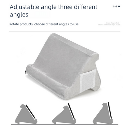 Dark Blue Soft Multi-Angle Tablet Pillow Stand - Comfy Reading & Viewing Holder for iPads, Books, eReaders