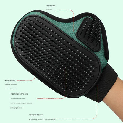 2 Pcs Pink And Black Pet Grooming Glove - Gentle Deshedding & Massage Mitt for Dogs & Cats, Efficient Fur Remover