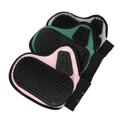2 Pcs Green And Black Pet Grooming Glove - Gentle Deshedding & Massage Mitt for Dogs & Cats, Efficient Fur Remover - Factory Direct Shop