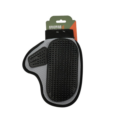 2 Pcs Grey And Black Pet Grooming Glove - Gentle Deshedding & Massage Mitt for Dogs & Cats, Efficient Fur Remover - Factory Direct Shop