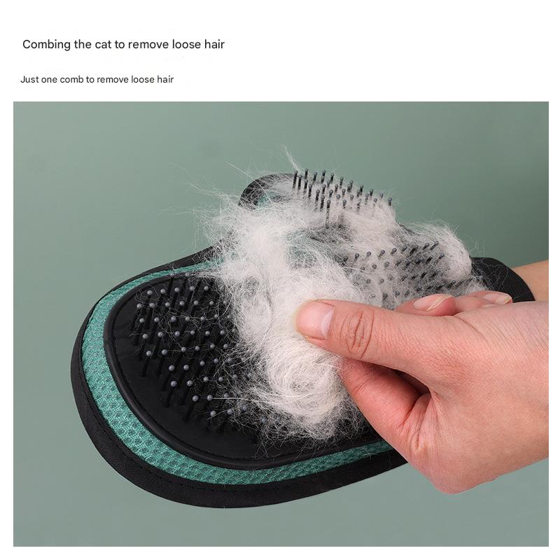 2 Pcs Grey And Black Pet Grooming Glove - Gentle Deshedding & Massage Mitt for Dogs & Cats, Efficient Fur Remover - Factory Direct Shop