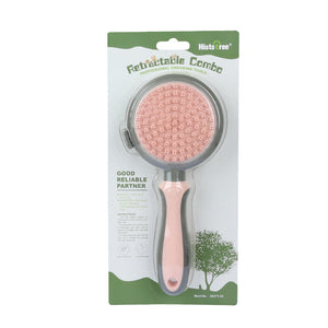 Pink And Grey Dual - Sided Pet Grooming Brush - Self - Cleaning Slicker & Gentle Massage Bath Comb for Dogs & Cats - Factory Direct Shop