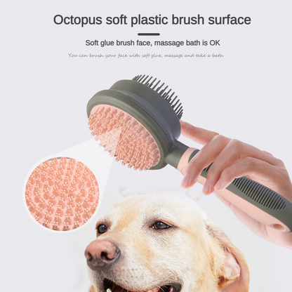 Pink And Grey Dual - Sided Pet Grooming Brush - Self - Cleaning Slicker & Gentle Massage Bath Comb for Dogs & Cats - Factory Direct Shop