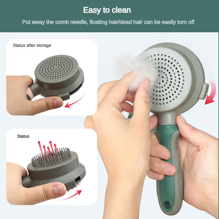 Pink And Grey Dual - Sided Pet Grooming Brush - Self - Cleaning Slicker & Gentle Massage Bath Comb for Dogs & Cats - Factory Direct Shop