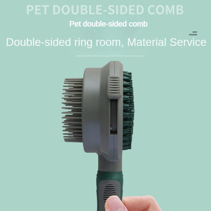 Pink And Grey Dual - Sided Pet Grooming Brush - Self - Cleaning Slicker & Gentle Massage Bath Comb for Dogs & Cats - Factory Direct Shop
