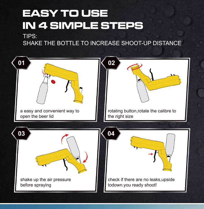Gold Champagne & Beer Spray Gun - Ultimate Party Starter & Drink Dispenser with Bottle Opener - Factory Direct Shop