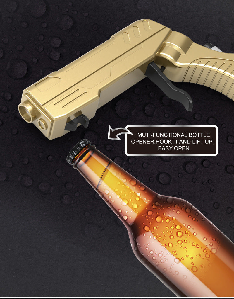 Black Champagne & Beer Spray Gun - Ultimate Party Starter & Drink Dispenser with Bottle Opener - Factory Direct Shop