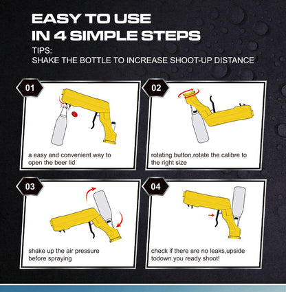 Silver Champagne & Beer Spray Gun - Ultimate Party Starter & Drink Dispenser with Bottle Opener - Factory Direct Shop