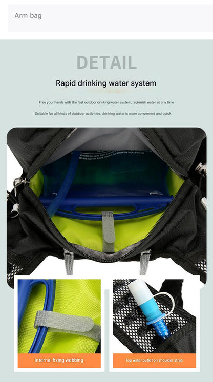 Red Lightweight 16L Outdoor Cycling & Hiking Backpack - Water-Repellent Nylon Daypack with Reflective Strips