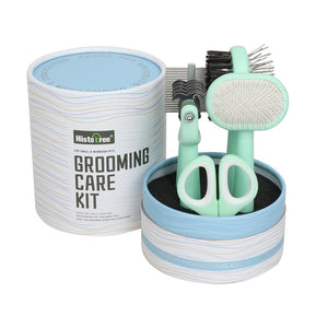 Green And Blue Complete 5 - in - 1 Pet Grooming Care Kit - Professional Deshedding Brushes, Combs & Nail Clippers Set for Dogs & Cats - Factory Direct Shop