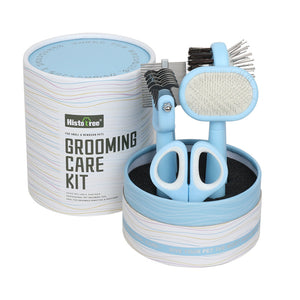 Blue Complete 5 - in - 1 Pet Grooming Care Kit - Professional Deshedding Brushes, Combs & Nail Clippers Set for Dogs & Cats - Factory Direct Shop