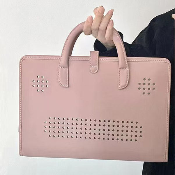 Chic Pink 14 - Inch Laptop Handbag - PU Leather Sleeve with Carry Handles & Cooling Vents - Factory Direct Shop