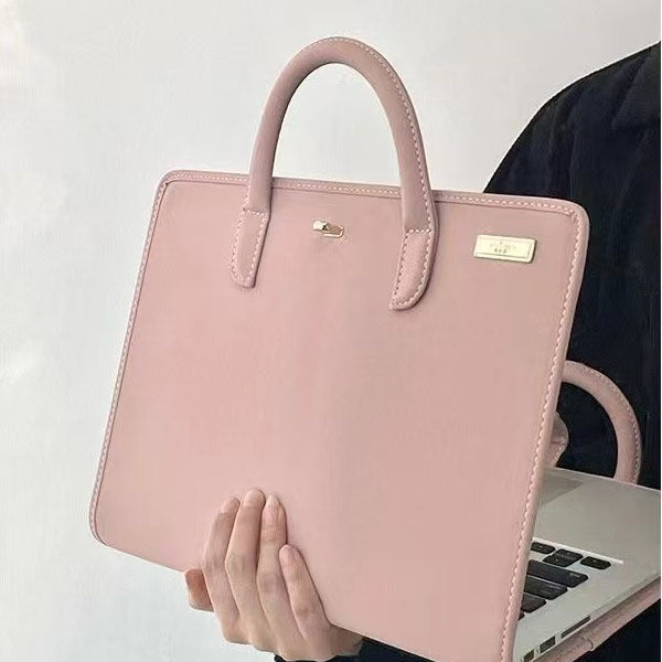 Chic Pink 14 - Inch Laptop Handbag - PU Leather Sleeve with Carry Handles & Cooling Vents - Factory Direct Shop