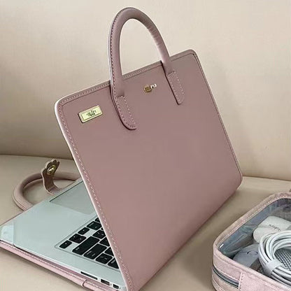 Chic Pink 14 - Inch Laptop Handbag - PU Leather Sleeve with Carry Handles & Cooling Vents - Factory Direct Shop