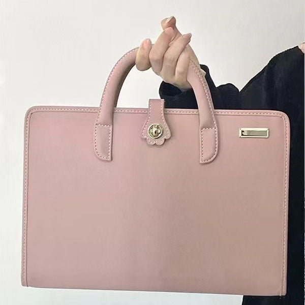 Chic Pink 14 - Inch Laptop Handbag - PU Leather Sleeve with Carry Handles & Cooling Vents - Factory Direct Shop