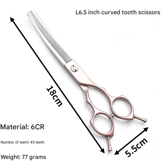 Rose Gold and Silver Professional 6.5 Inch Pet Grooming Thinning Shears - 45 - Tooth Stainless Steel Texturizing Scissors for Dogs & Cats - Factory Direct Shop