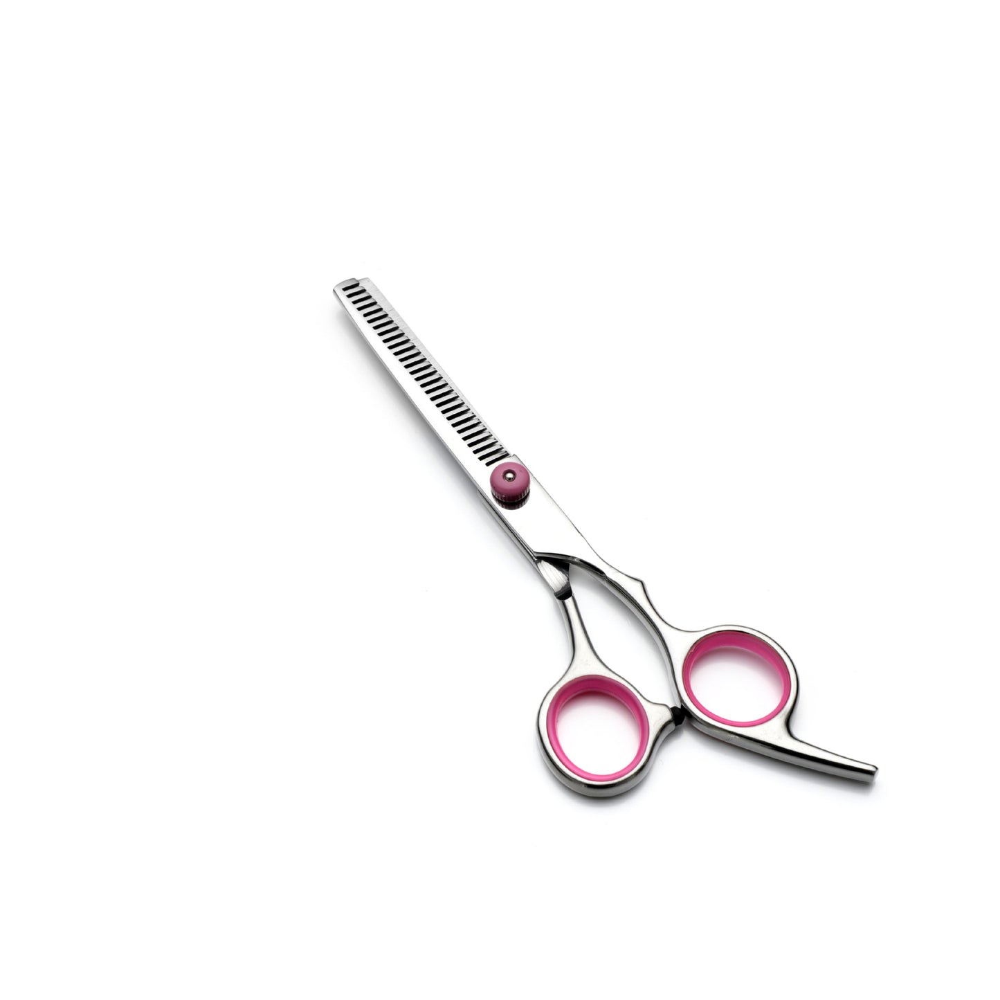 Pink and Silver Complete 5 - Piece Pet Grooming Scissors Kit - Stainless Steel Straight, Curved & Thinning Shears with Comb & PU Case (6.0 Inch) - Factory Direct Shop