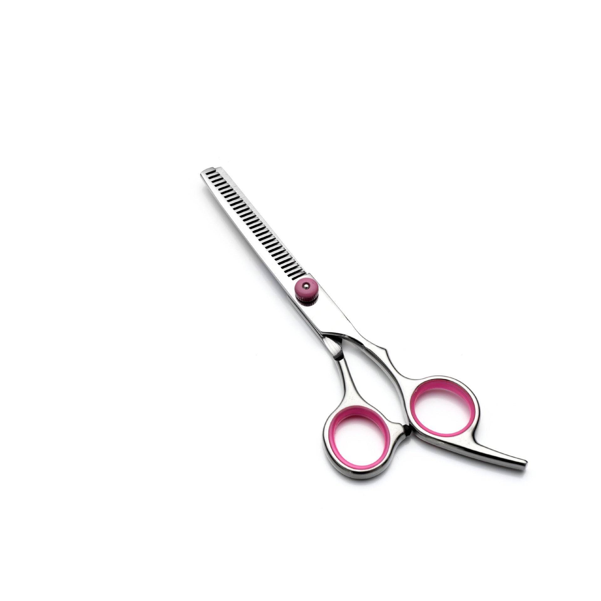 Pink and Silver Complete 5 - Piece Pet Grooming Scissors Kit - Stainless Steel Straight, Curved & Thinning Shears with Comb & PU Case (6.0 Inch) - Factory Direct Shop
