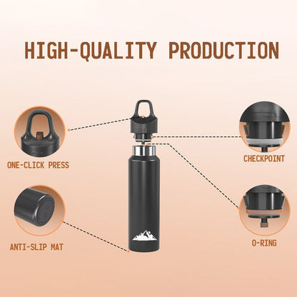 Stainless Steel Sports Water Bottle Insulated - Pink 680ml - Factory Direct Shop
