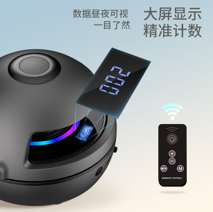 Pink Smart Electric Jump Rope Machine with Bluetooth Music, Remote Control & LED Lights