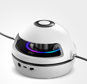 White Smart Electric Jump Rope Machine with Bluetooth Music, Remote Control & LED Lights