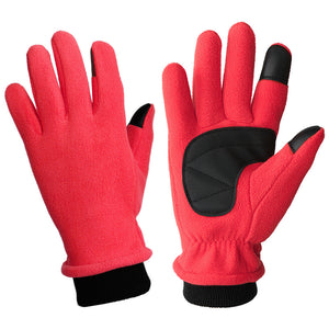 S Red Warm Windproof Touchscreen Gloves - Anti-Slip Grip for Winter Cycling & Outdoor Sports