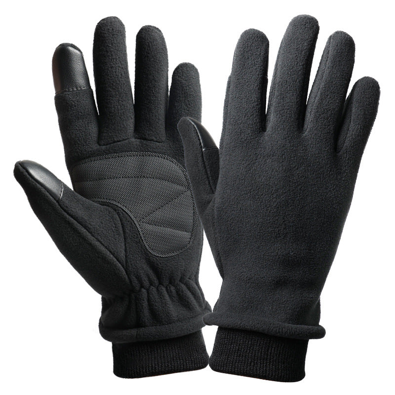 XS Black Warm Windproof Touchscreen Gloves - Anti-Slip Grip for Winter Cycling & Outdoor Sports