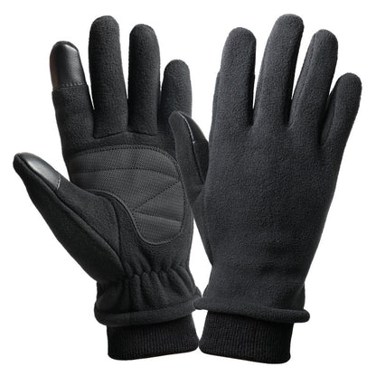 M Black Warm Windproof Touchscreen Gloves - Anti-Slip Grip for Winter Cycling & Outdoor Sports