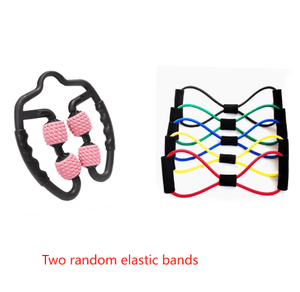 Pink Set of 2 Foam Roller Ring Leg Massagers with 2 Resistance Bands - Muscle Relief Kit - Factory Direct Shop