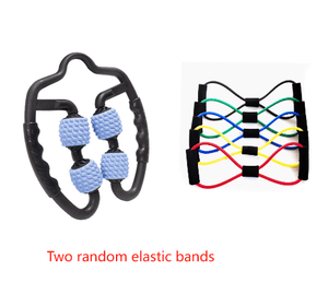 Blue Set of 2 Foam Roller Ring Leg Massagers with 2 Resistance Bands - Muscle Relief Kit - Factory Direct Shop