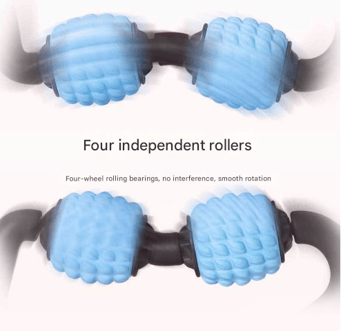 Grey Set of 2 Foam Roller Ring Leg Massagers with 2 Resistance Bands - Muscle Relief Kit - Factory Direct Shop