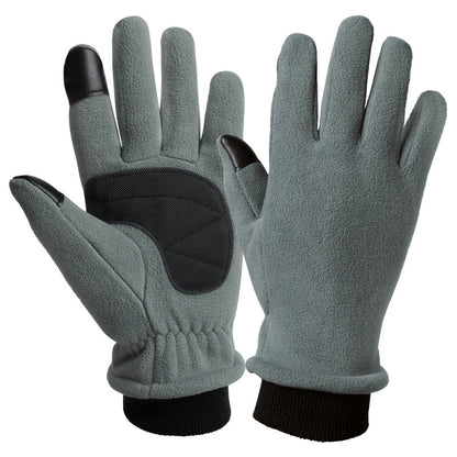 XS Grey Warm Windproof Touchscreen Gloves - Anti-Slip Grip for Winter Cycling & Outdoor Sports