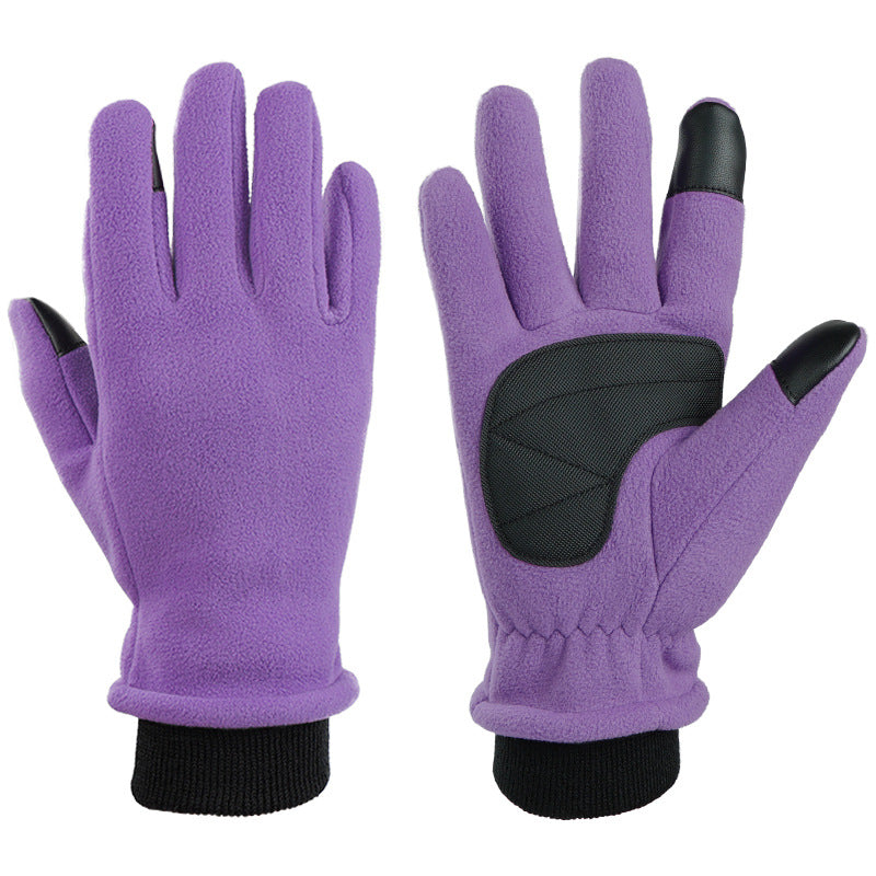 M Purple Warm Windproof Touchscreen Gloves - Anti-Slip Grip for Winter Cycling & Outdoor Sports