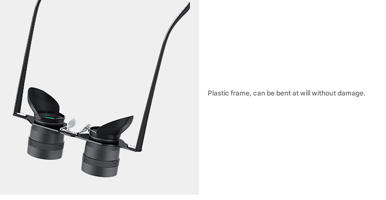 Binoculars with a plastic frame on a white background