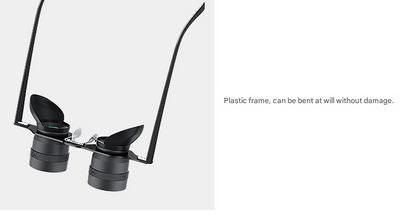 Binoculars with a plastic frame on a white background