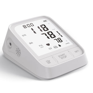 White Smart Upper Arm Blood Pressure Monitor - Medical Automatic BP Machine for Export