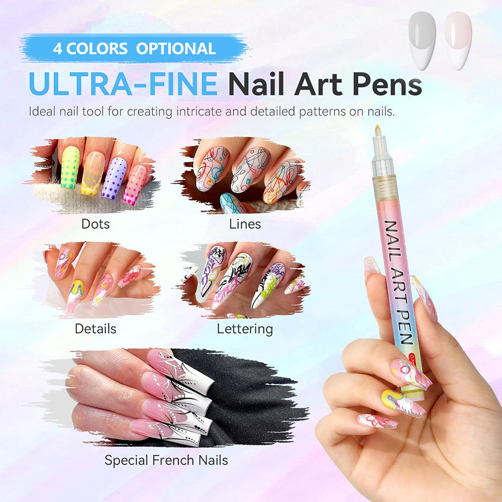 Brown 0.7mm Nail Art Doodle Pen 12 Sticks- Single Color Acrylic Marker for Nail Design, No-Bake