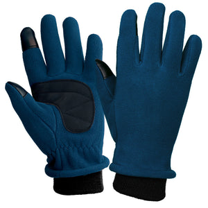 S Navy Blue Warm Windproof Touchscreen Gloves - Anti-Slip Grip for Winter Cycling & Outdoor Sports