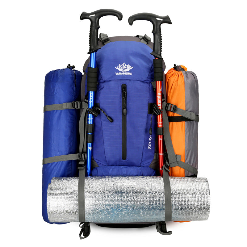 Red Nylon Hiking Backpack - Multifunctional Outdoor Sports Bag