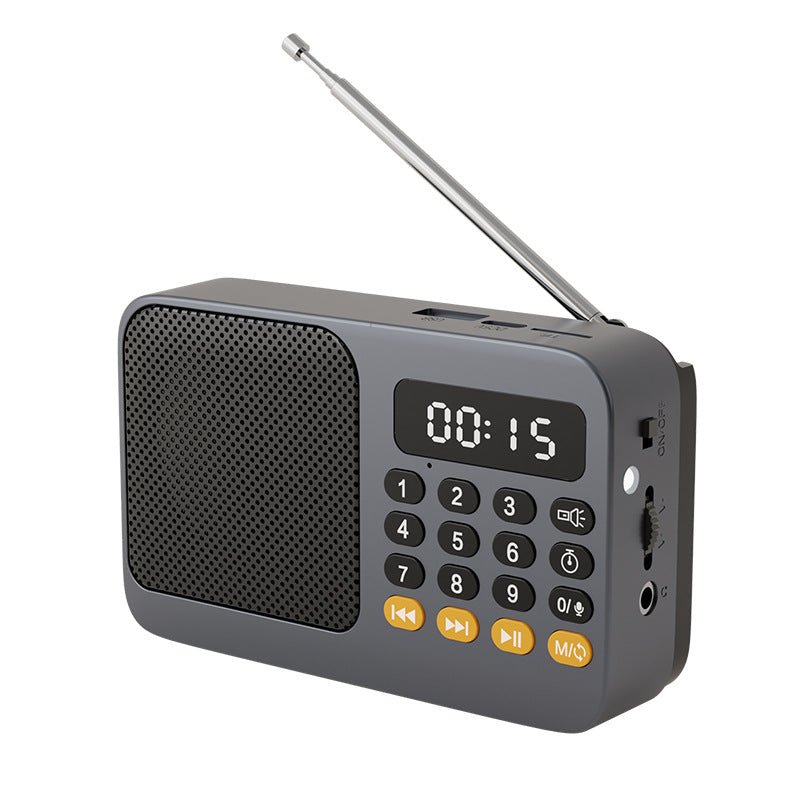Portable Digital Music Player & FM Radio,4 Playback Modes, LED Flashlight(Gray) - Factory Direct Shop