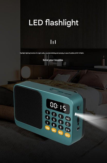 Portable Digital Music Player & FM Radio,4 Playback Modes, LED Flashlight(Gray) - Factory Direct Shop