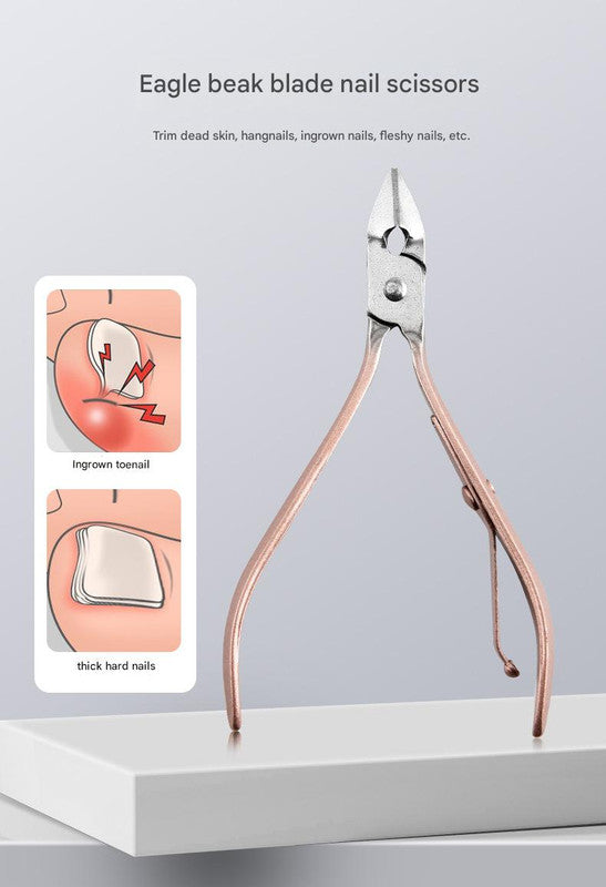 30-Piece Professional Manicure & Pedicure Set,Stainless Steel Grooming Kit(Rose Gold)