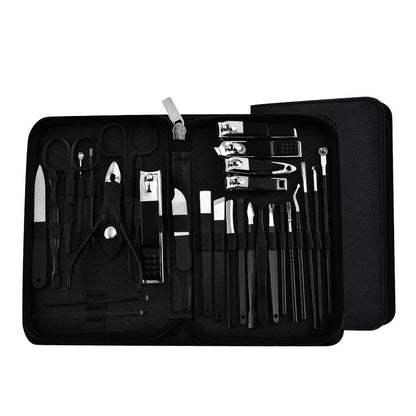 30-Piece Professional Manicure & Pedicure Set,Stainless Steel Grooming Kit(black)