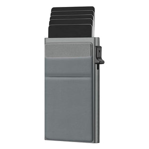Ultra - Slim Pop - Up Card Holder Wallet with RFID Blocking(Gray + Gray Card Holder) - Factory Direct Shop
